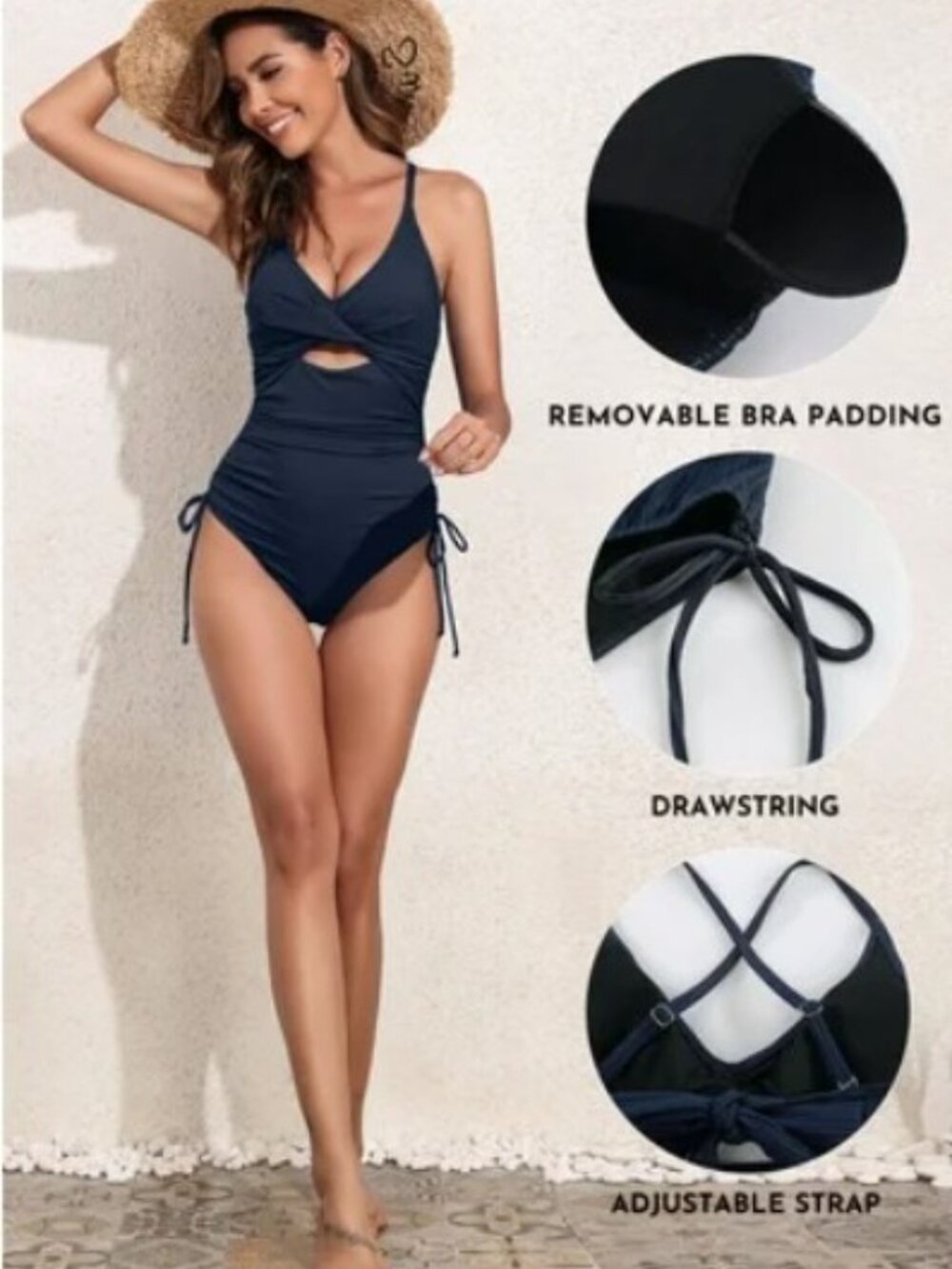 One Piece Swimsuits Ribbed Tummy Control - Picture 4 of 4